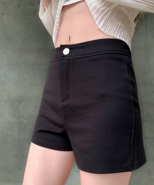 VEILA パンツ ハイウエスト 美脚 シンプルショートパンツ レディース