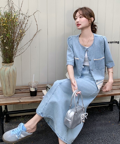 Aelina セットアップ デニムセットアップ レディース : ZOZOTOWN Yahoo