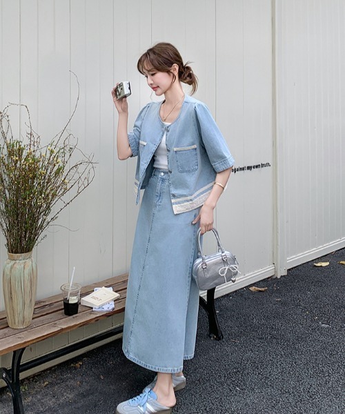 Aelina セットアップ デニムセットアップ レディース : ZOZOTOWN Yahoo