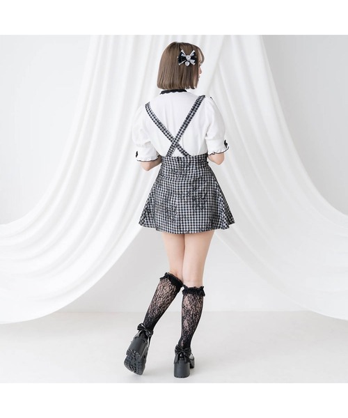 「DearMyLove」 サロペットスカート X-LARGE チャコールグレー×ブラック レディース_画像4