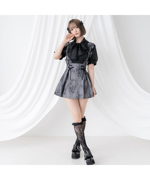 「DearMyLove」 サロペットスカート X-LARGE チャコールグレー×ブラック レディース_画像7