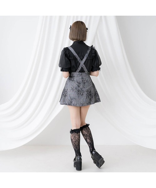 「DearMyLove」 サロペットスカート X-LARGE チャコールグレー×ブラック レディース_画像8