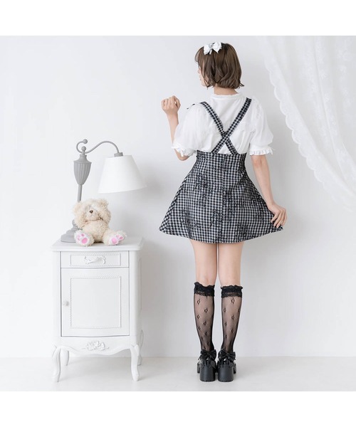 「DearMyLove」 サロペットスカート X-LARGE チャコールグレー×ブラック レディース_画像9