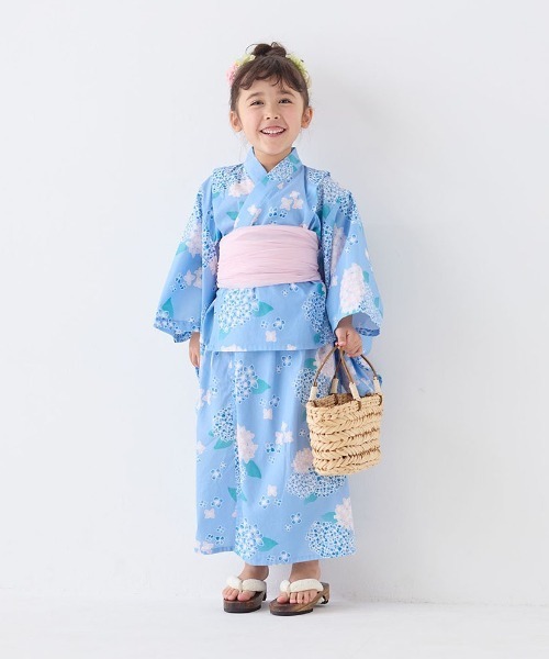 ［ma］キッズ浴衣 90-110cm GITA 浴衣 ひんやり快適接触冷感2WAY浴衣 キッズ 子供 女の子