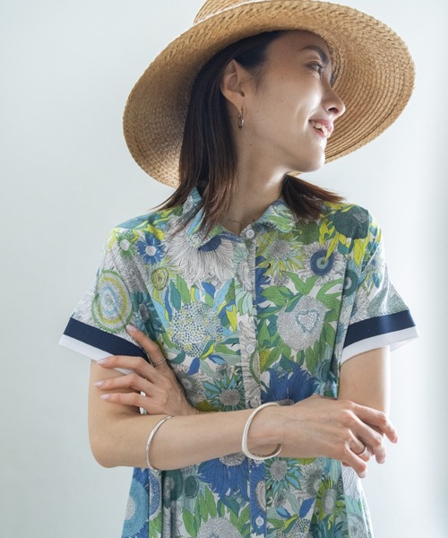 シャツワンピース リバティプリント シャツワンピース : ZOZOTOWN