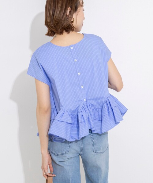 NOLLEY'S（ノーリーズ） ブラウス シャツ 半袖 ウォッシャブルペプラム
