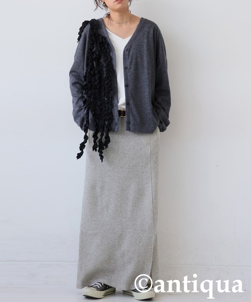 「antiqua」 カーディガン ONESIZE ブラック レディース_画像6
