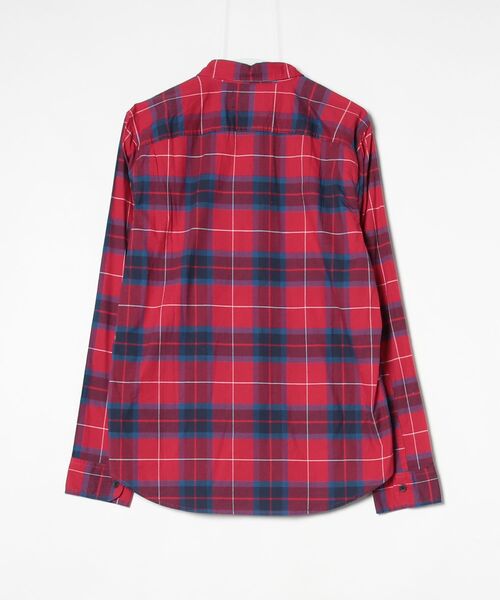 「Hollister」 チェック柄長袖シャツ L レッド メンズ_画像2
