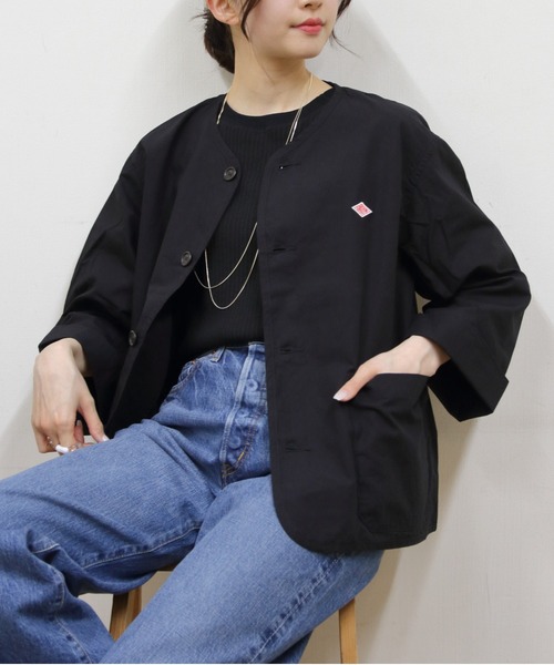 人気 ダントン DANTON ノーカラーブルゾン ネイビー 38 ジャケット 紺 Danton（ダントン） ノーカラージャケット 38 ダークネイビー