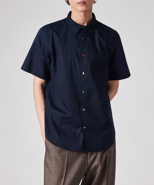 Paul Smith（ポール・スミス） シャツ 半袖 チャームボタン 半袖シャツ