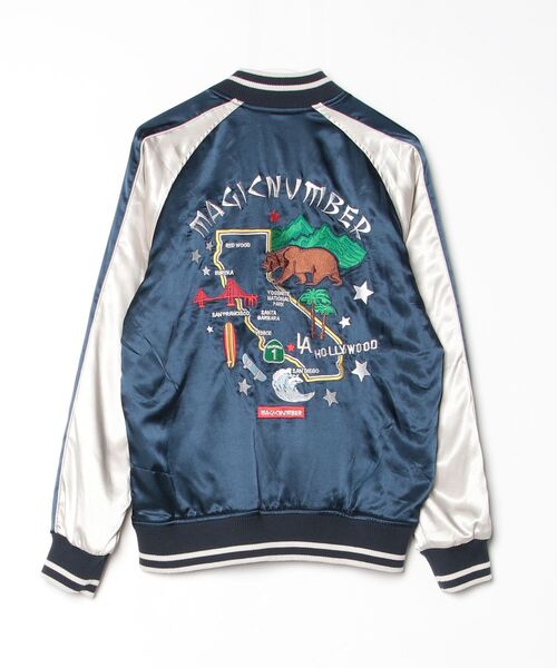「MAGIC NUMBER」 スカジャン「URBAN RESEARCH Sonny Labelコラボ」 L ブルー メンズ_画像2