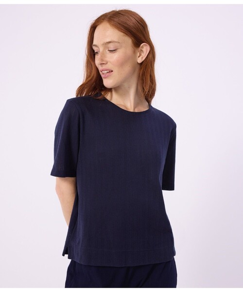 PETIT BATEAU（プチバトー） パジャマ ルームウェア 針抜き半袖長