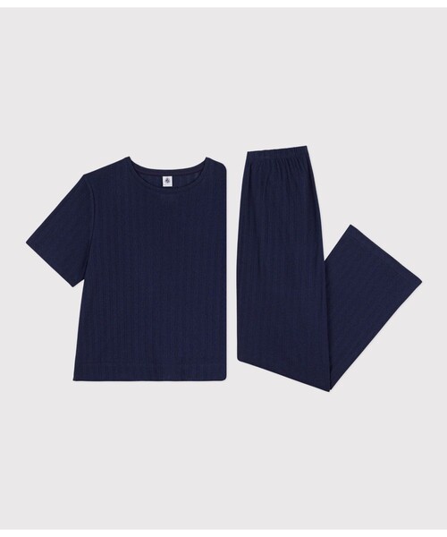 PETIT BATEAU（プチバトー） パジャマ ルームウェア 針抜き半袖長