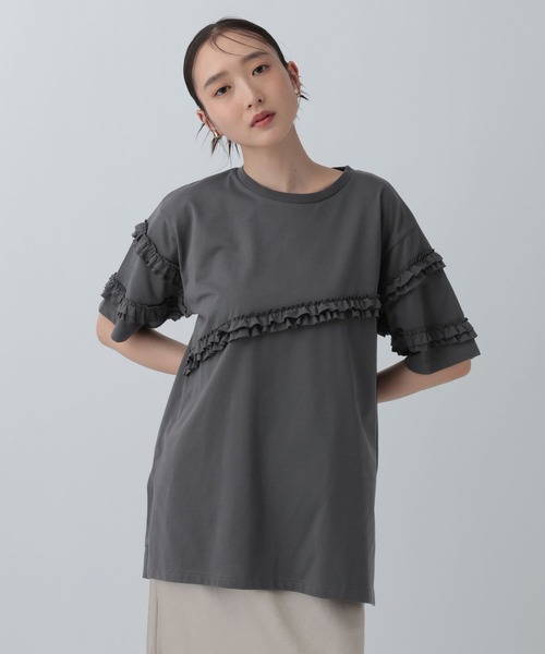 LEPSIM（レプシィム） tシャツ 半袖 アソートフリルチュニック 740448