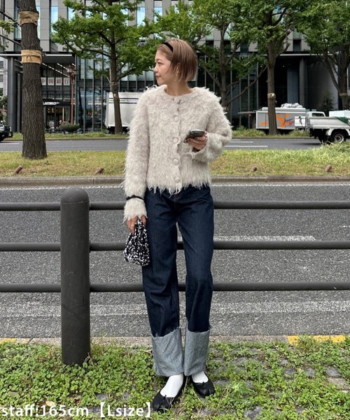 「DISCOAT」 デニムパンツ LARGE サックスブルー レディース_画像7