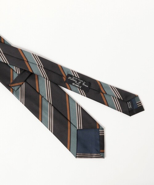 【美品】ホリデーアンドブラウン ビームスエフ ネクタイ ブラック ストライプ BEAMS F（ビームスF） ネクタイ Holliday ＆ Brown / シルク