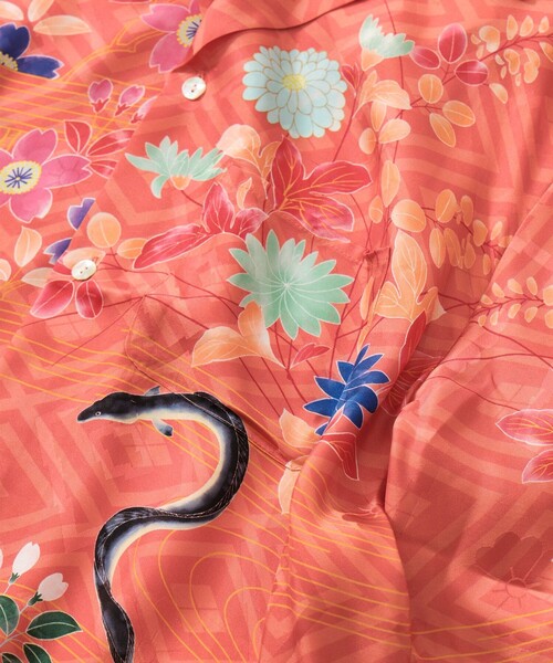 アロハシャツ シャツ 「NIPOALOHA/二ポアロハ」SILK CUPRO SHORT SLEEVE ALOHA SHIRT メンズの画像