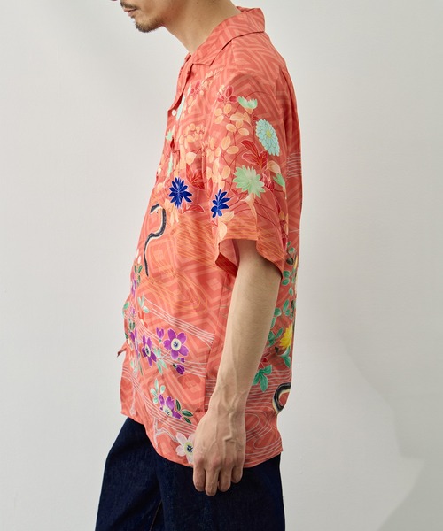 アロハシャツ シャツ 「NIPOALOHA/二ポアロハ」SILK CUPRO SHORT SLEEVE ALOHA SHIRT メンズの画像