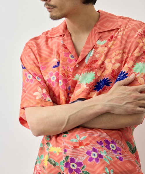 アロハシャツ シャツ 「NIPOALOHA/二ポアロハ」SILK CUPRO SHORT SLEEVE ALOHA SHIRT メンズの画像