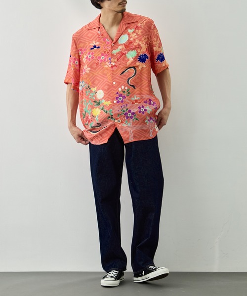 アロハシャツ シャツ 「NIPOALOHA/二ポアロハ」SILK CUPRO SHORT SLEEVE ALOHA SHIRT メンズの画像