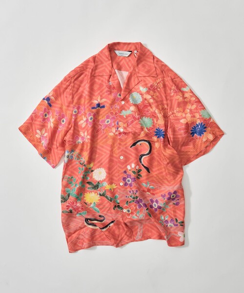 アロハシャツ シャツ 「NIPOALOHA/二ポアロハ」SILK CUPRO SHORT SLEEVE ALOHA SHIRT メンズの画像