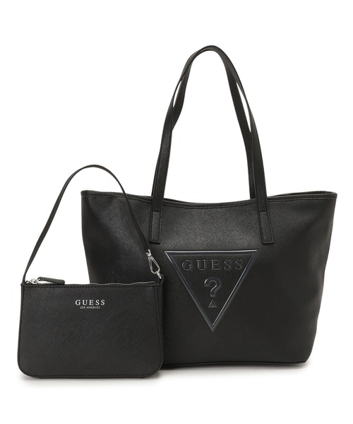 KEESE レザートートバッグ ハンドバッグ Mサイズ レディース ブラック 黒 GUESS（ゲス） トートバッグ KEIRA Tote トートバッグ レディース