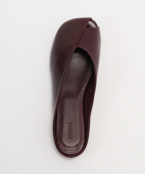 シューズ ALOHAS/アロハス Timmy Rift Burgundy Leather Mules ミュール レディースの画像