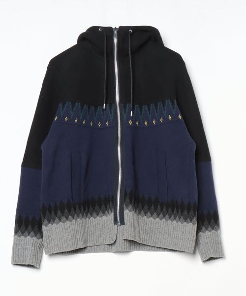 sacai（サカイ） ジップアップパーカー 1 ブルー メンズ : ZOZOTOWN