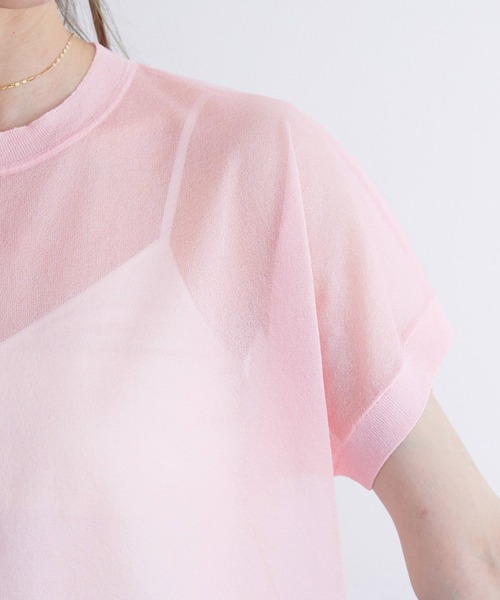 「MADEMOISELLE ROPE'」 半袖Tシャツ 38 ピンク レディース_画像6