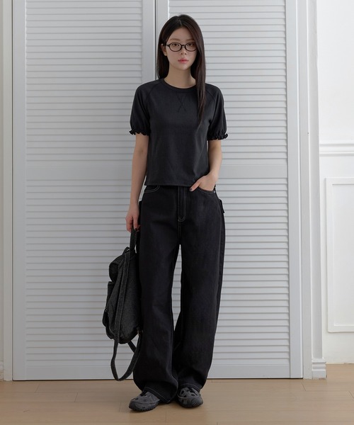 「UNE MANSION」 半袖Tシャツ FREE クリーム レディース_画像2