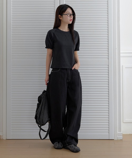 「UNE MANSION」 半袖Tシャツ FREE クリーム レディース_画像3