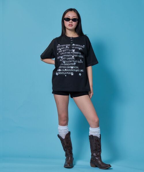 「SEQUENZ」 半袖カットソー LARGE ブルーグレー レディース_画像5