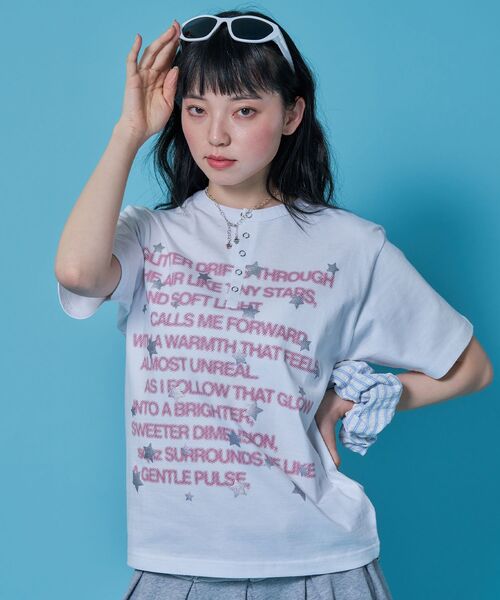 「SEQUENZ」 半袖カットソー LARGE ブルーグレー レディース_画像7