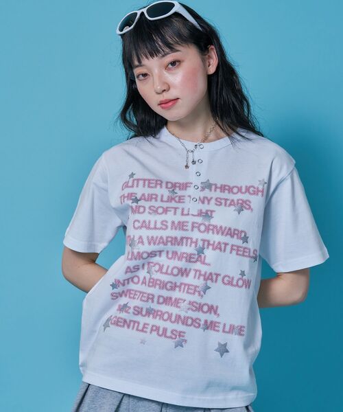 「SEQUENZ」 半袖カットソー LARGE ブルーグレー レディース_画像8