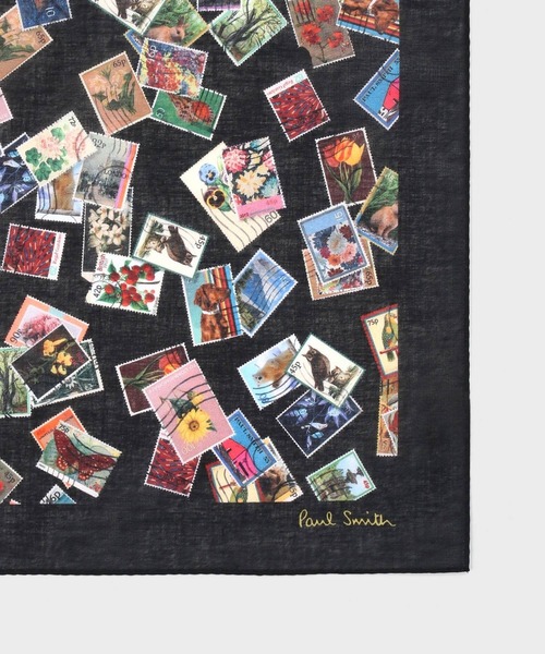 ポールスミス　ボタニカル柄　花柄　水彩画　絵画バンドカラー　膝丈ワンピース Paul Smith（ポール・スミス） ハンカチ “Stamps” ハンカチ「260353