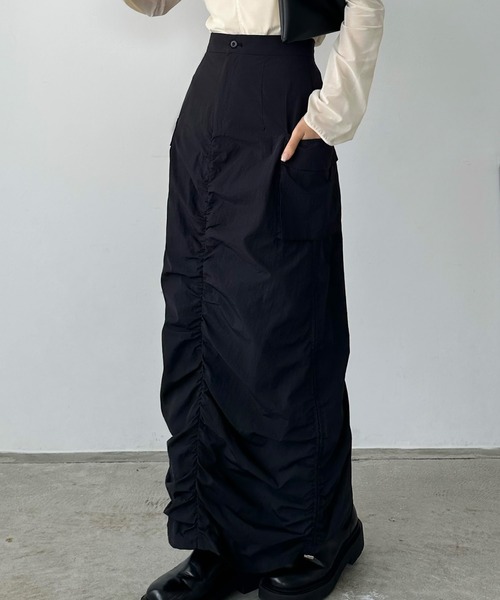 「callautia」 ロングスカート X-LARGE ブラック レディース_画像3