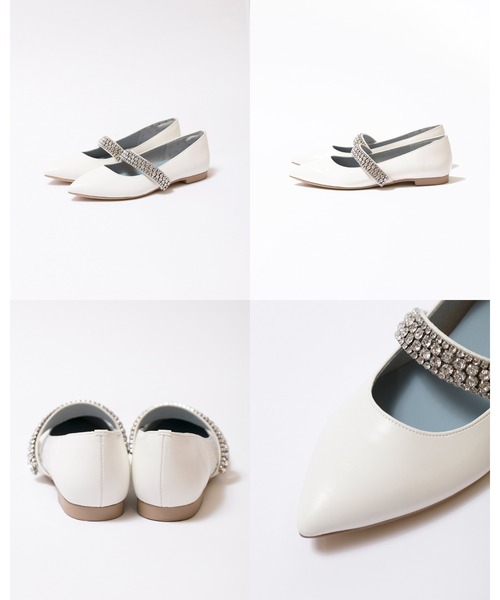 パンプス ポインテッドトゥ フラット ビジューベルト : ZOZOTOWN Yahoo