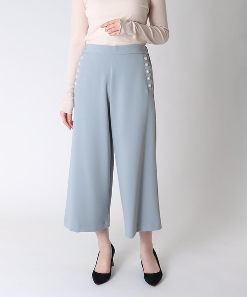 パンツ パール付ガウチョパンツ レディース_3