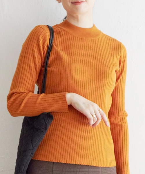 ikka（イッカ） ニット セーター 抗菌モックネックリブニット