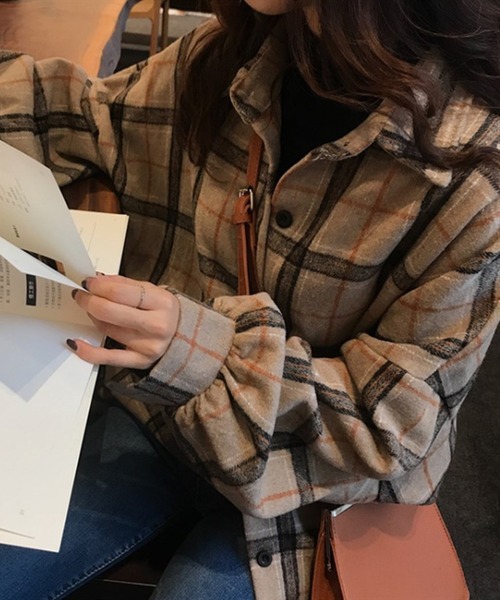 ブラウス シャツ 2パターンチェックオーバーシャツ レディース ap retro ブラウス シャツ ダブルZIPチェックシャツ レディース