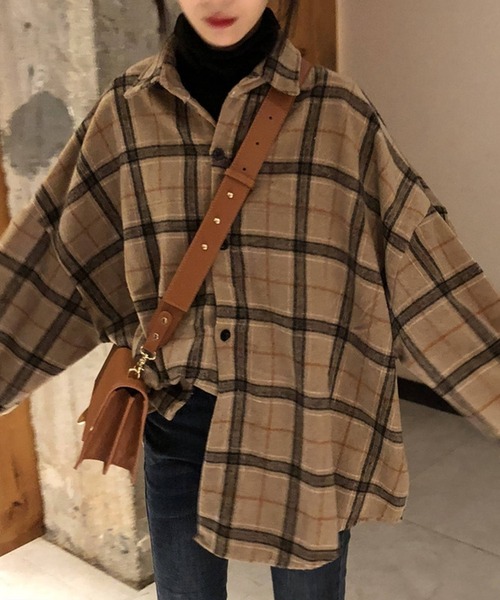 ブラウス シャツ ピコレースネックチェック柄シャツ レディース Amazon | [miniministore] シャツ ブラウス チェック柄シャツ
