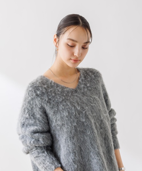 【一部店舗限定】　シャギーフォルムボトルネックニット セール】【一部店舗限定】シャギーフォルムボトルネックニット