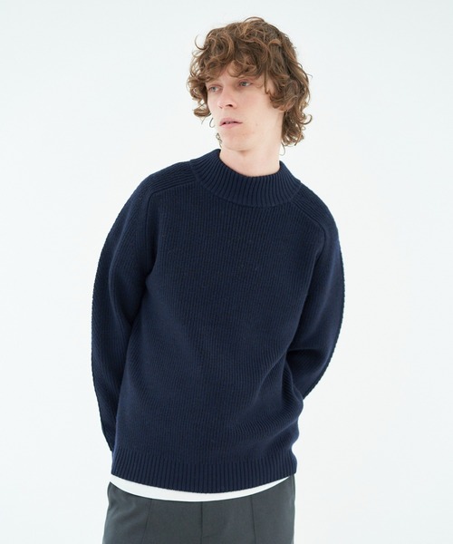 セーター ニット ESTNATION / 畔モックネックウールニット「ZEGNA 