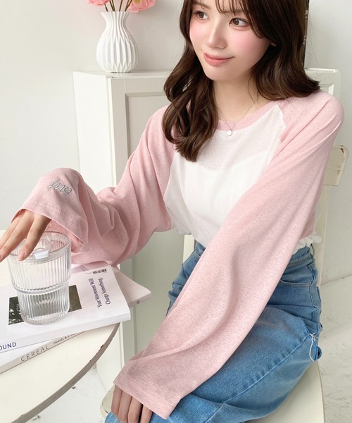 moment+ tシャツ 配色ラグランシアーロンT レディース : ZOZOTOWN
