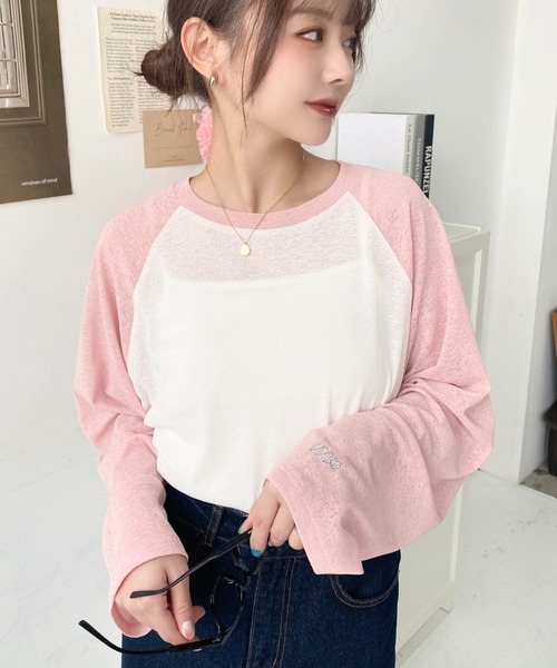 moment+ tシャツ 配色ラグランシアーロンT レディース : ZOZOTOWN