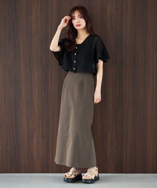 カーディガン 「追加1」ラッセルレースアンサンブルSS　104216 レディース mysty woman カーディガン 「追加1」ラッセルレースアンサンブル
