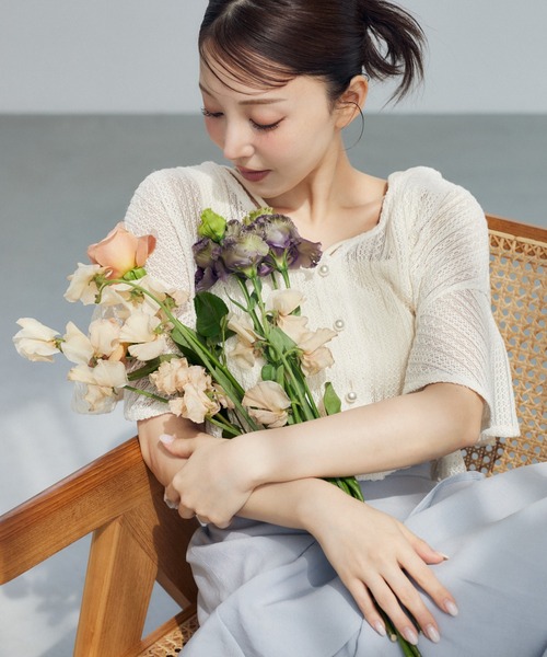ダイヤ【Chesty】ミックスレーストップス mysty woman カーディガン 「追加1」ラッセルレースアンサンブル