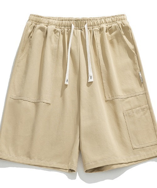 ハーフパンツ パンツ ウエスト紐 ベーシックハーフパンツ メンズ