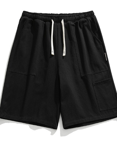 ハーフパンツ パンツ ウエスト紐 ベーシックハーフパンツ メンズ