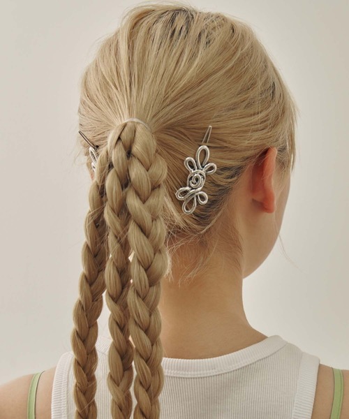 VIPセール●FENDI ファースト ヘアクリップ/ヘアピン パール Flowering ヘアピン 「2個セット」チェーン×パールセット